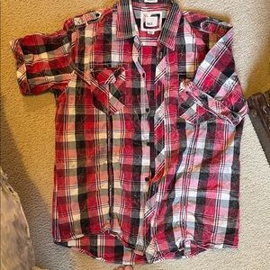 Rocawear Red and Black Plaid Casual Shirt